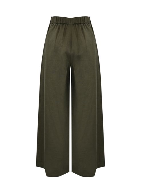 Pantalone ampio Minnie in lino Verde MM Max Mara | 2516131018600009